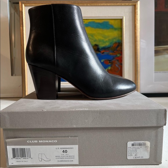 Club Monaco genuine leather booties, size 40 (10) never worn - Picture 1 of 6